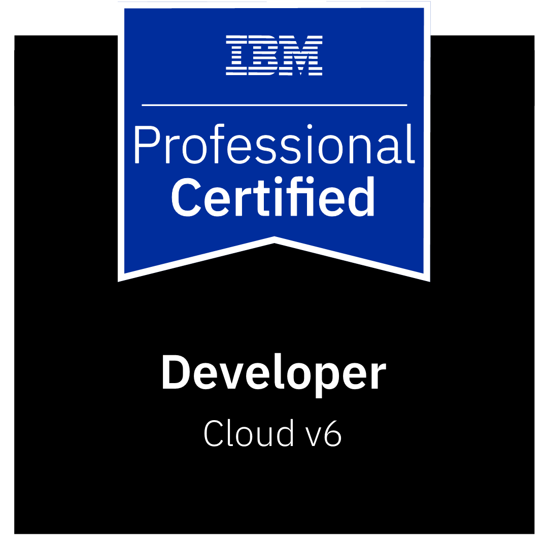 IBM Certified Professional Developer - Cloud v6 badge
